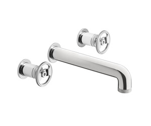 Grifo lavabo mural bimando Strem pulsador round