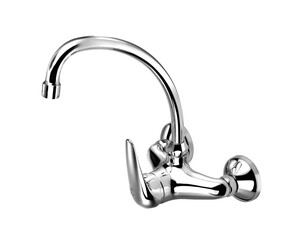Grifo cocina de pared caño curvo Alfa