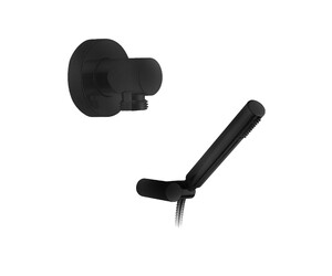 Accesorios ducha Futura negro + toma de agua
