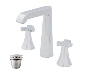 Batería lavabo alto Belmondo con desagüe semiautomático cromo