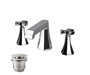 Batería lavabo Belmondo con desagüe semiautomático cromo
