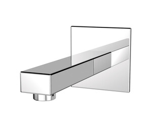 Caño mural rectangular cromo