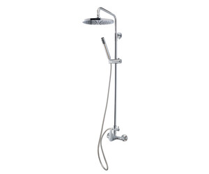 Columna ducha mezcladora Ingo Plus antiescaldamiento rociador 200 mm abs y flexo inox