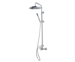 Columna ducha mezcladora Ingo Plus antiescaldamiento rociador 250 mm y flexo inox