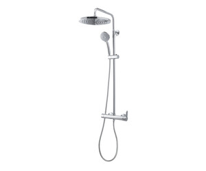 Columna ducha mezcladora Zip Plus 2.0 rociador 200 mm abs,flexo inox y maneral pysa 5 funciones cromo