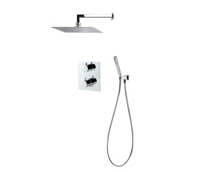 Conjunto ducha termostático empotrable 2 vías Atlantis cuadrado