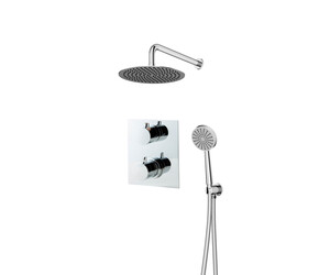 Conjunto ducha termostático empotrable 2 vías Atlantis redondo
