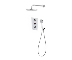 Conjunto ducha termostático empotrable 3/4 vertical Atlantis 2 entradas 2 salidas