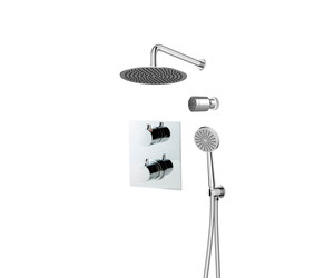 Conjunto ducha termostática empotrable 3 vías Atlantis 2 entradas 3 salidas