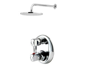 Conjunto ducha termostático empotrable Atlantis 2 entradas 1 salida redondo cromo