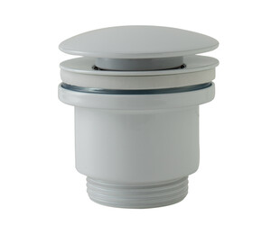 Desagüe semiautomático redondo blanco