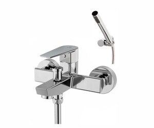 Grifo baño-ducha Aroha cromo con accesorios de ducha
