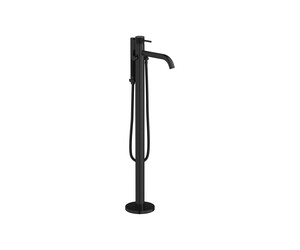 Grifo baño-ducha de pie Trama con accesorios cromo negro cepillado