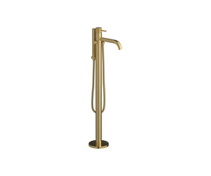 Grifo baño-ducha de pie Trama con accesorios oro cepillado