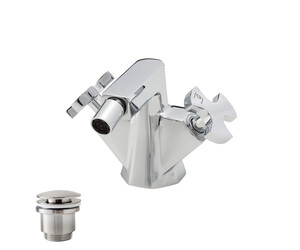 Grifo bidet bimando Belmondo con desagüe semiautomático cromo