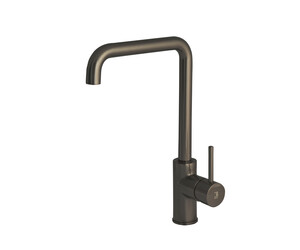 Grifo cocina caño alto Theo cromo negro cepillado