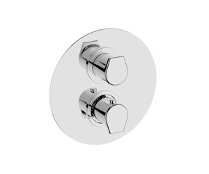Grifo ducha empotrable 2 vías Aroha redondo termostático cromo