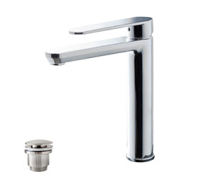 Grifo lavabo alto Nine cromo con desagüe semiautomático