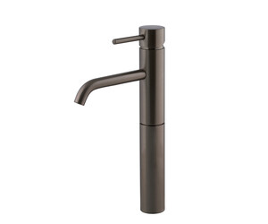 Grifo lavabo alto Theo cromo negro cepillado