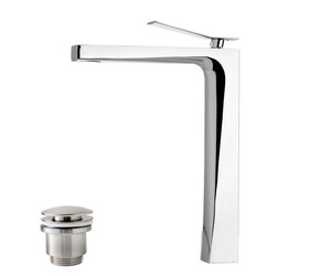 Grifo lavabo alto Wave con desagüe semiautomático