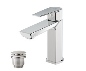 Grifo lavabo Aroha cromo con desagüe semiautomático