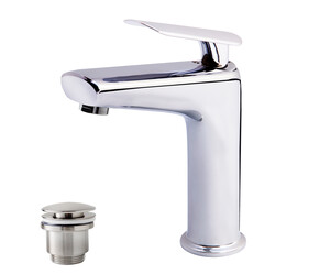 Grifo lavabo Kily con desagüe semiautomático cromo