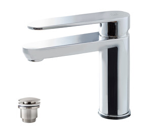 Grifo lavabo Nine cromo con desagüe semiautomático