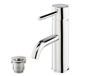 Grifo lavabo Theo cromo con desagüe semiautomático