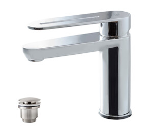 Grifo lavabo Nine maneta abierta cromo con desagüe semiautomático