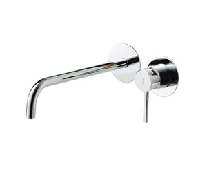 Grifo lavabo mural Theo sin placa corto cromo