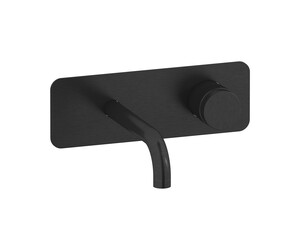 Grifo lavabo mural Zoom cromo negro cepillado