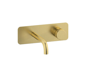 Grifo lavabo mural Zoom oro cepillado