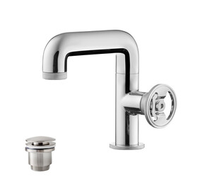 Grifo lavabo Strem pulsador round con desagüe semiautomático