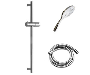 Kit ducha Tekno con accesorios Slim cromo flexo pvc
