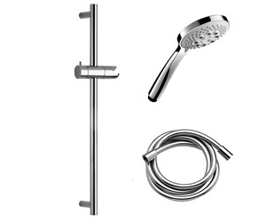 Kit ducha Tekno con accesorios Slim multi cromo flexo pvc