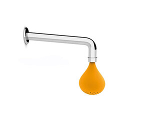 Rociador de ducha Drop con brazo mural naranja